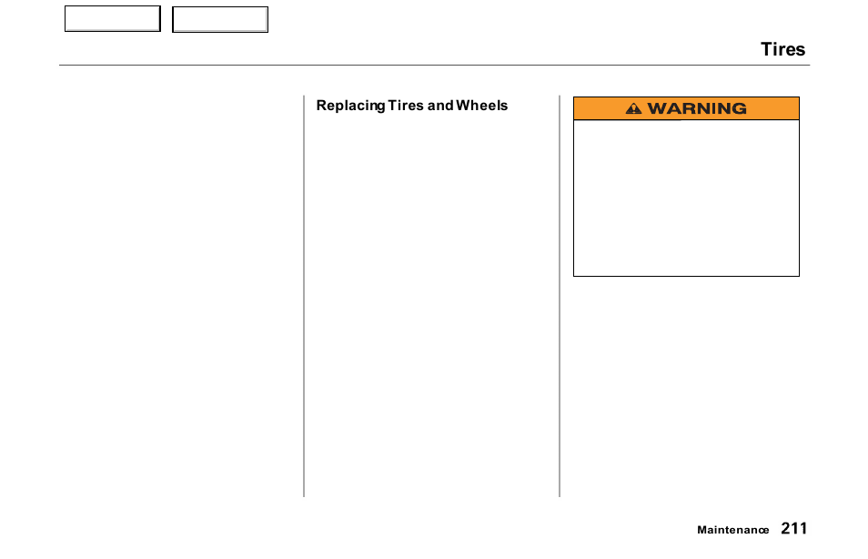 Tires | Acura 2000 NSX - Owner's Manual User Manual | Page 214 / 304