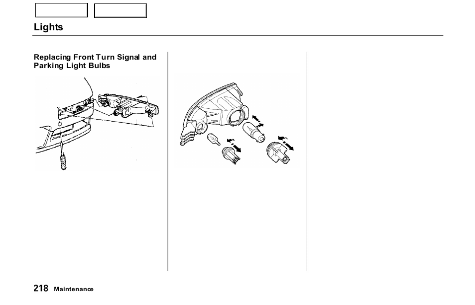 Lights | Acura 2000 NSX - Owner's Manual User Manual | Page 221 / 304