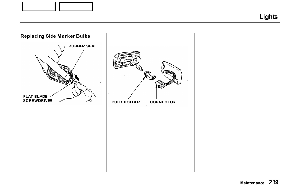 Lights | Acura 2000 NSX - Owner's Manual User Manual | Page 222 / 304