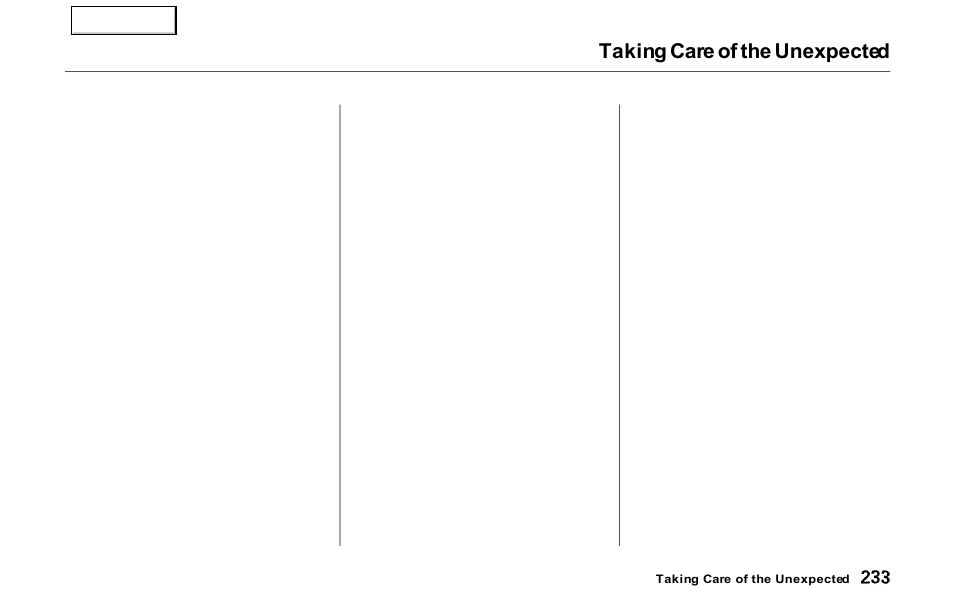 Taking care of the unexpected | Acura 2000 NSX - Owner's Manual User Manual | Page 236 / 304