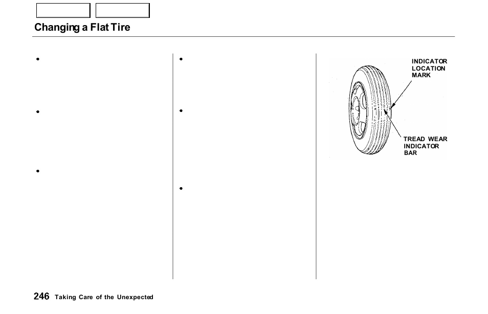 Changing a flat tire | Acura 2000 NSX - Owner's Manual User Manual | Page 249 / 304