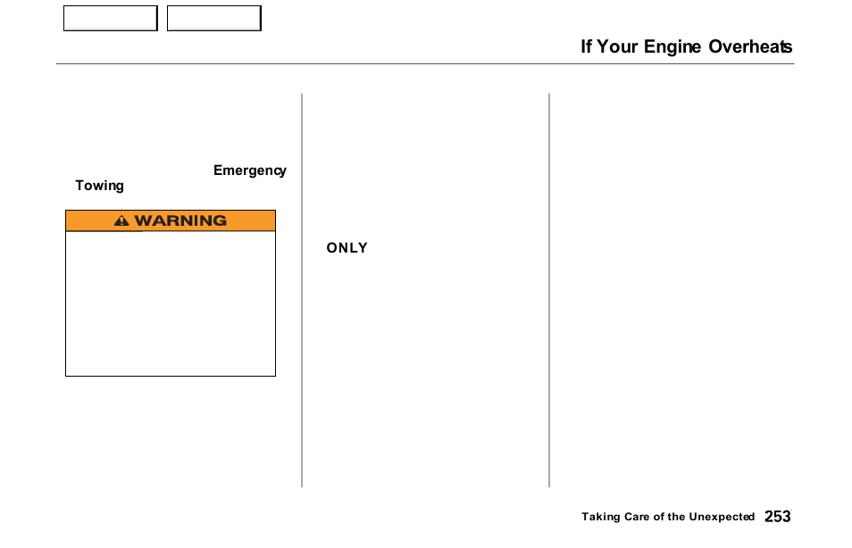 If your engine overheats | Acura 2000 NSX - Owner's Manual User Manual | Page 256 / 304