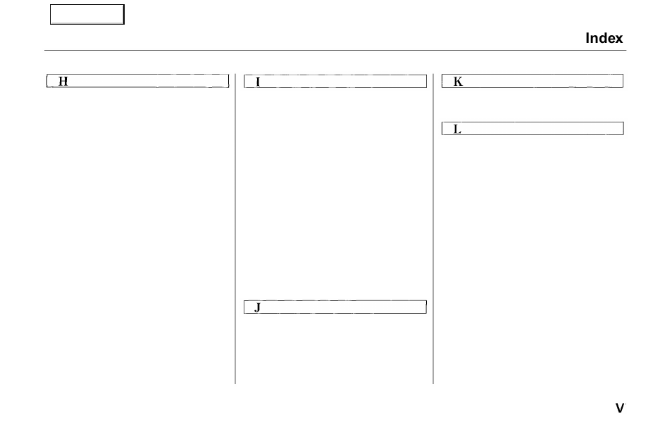 Index | Acura 2000 NSX - Owner's Manual User Manual | Page 298 / 304