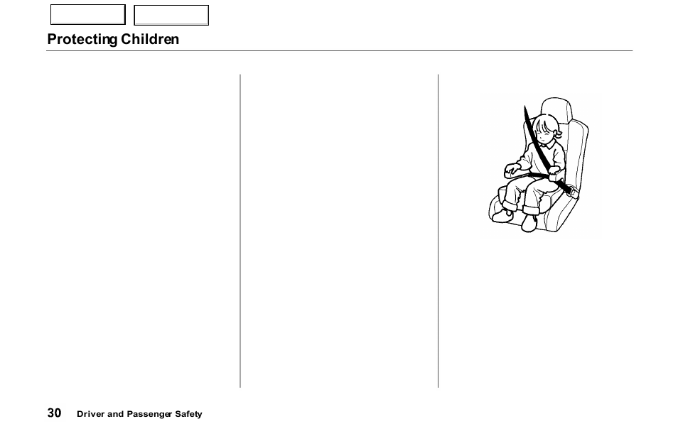 Protecting children | Acura 2000 NSX - Owner's Manual User Manual | Page 33 / 304