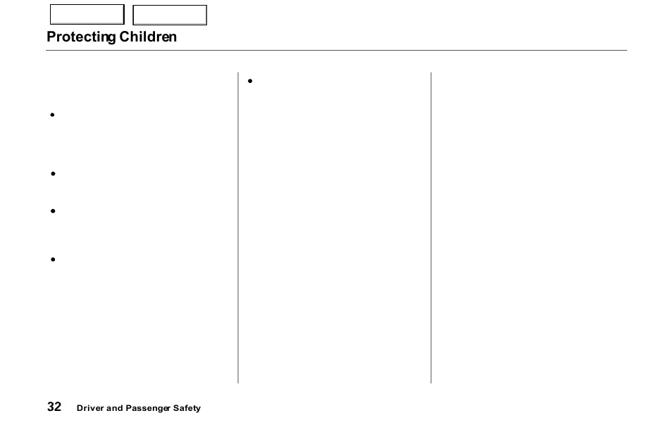 Protecting children | Acura 2000 NSX - Owner's Manual User Manual | Page 35 / 304