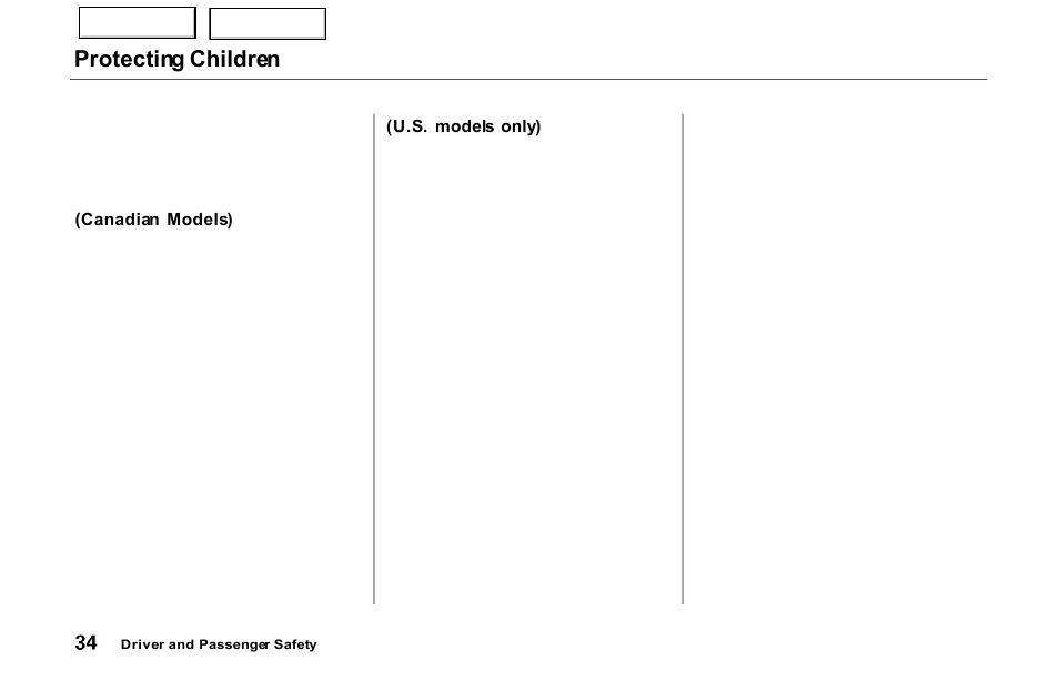 Protecting children | Acura 2000 NSX - Owner's Manual User Manual | Page 37 / 304