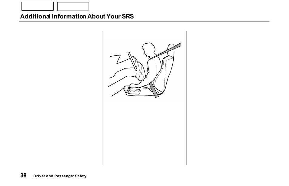 Additional information about your srs | Acura 2000 NSX - Owner's Manual User Manual | Page 41 / 304