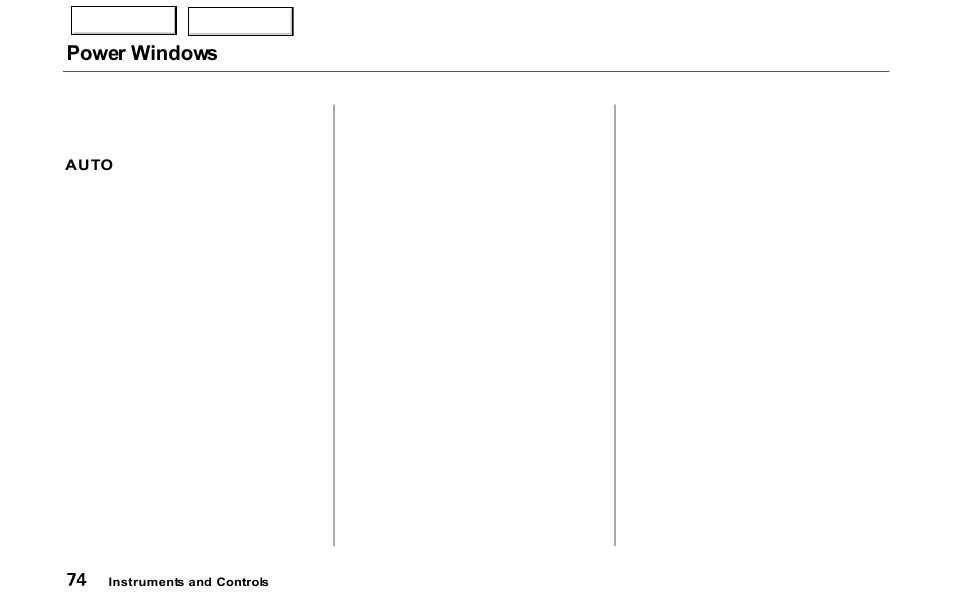 Power windows | Acura 2000 NSX - Owner's Manual User Manual | Page 77 / 304