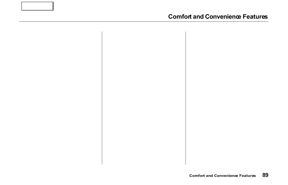 Comfort and convenience features | Acura 2000 NSX - Owner's Manual User Manual | Page 92 / 304