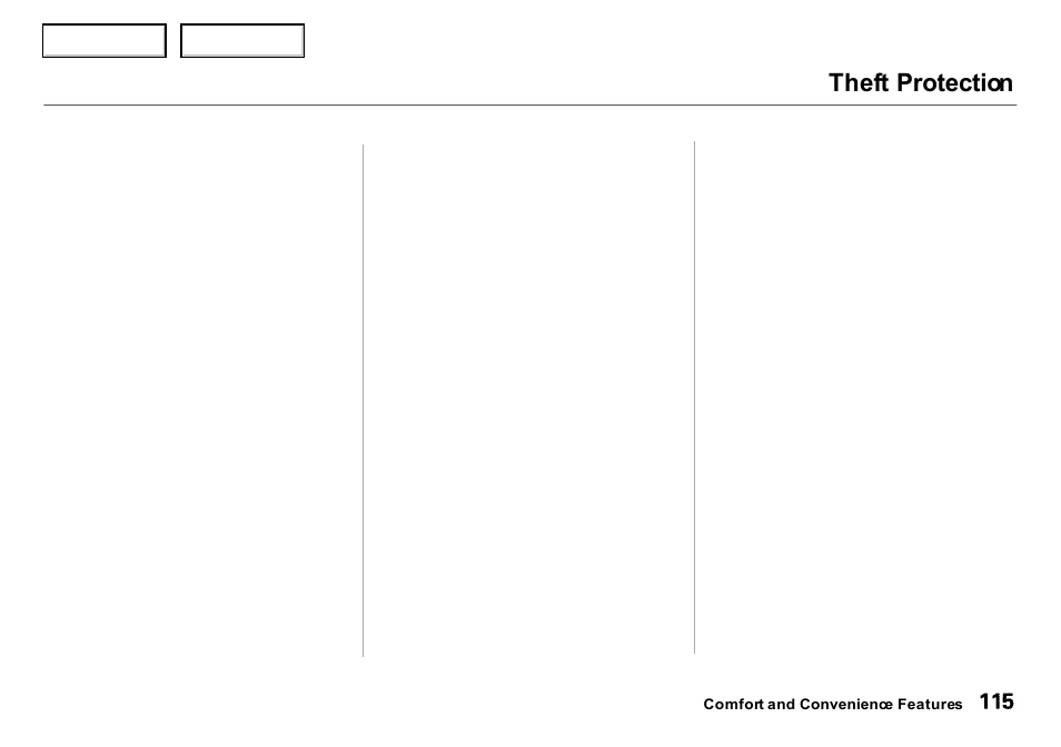 Theft protection | Acura 2000 Integra Sedan - Owner's Manual User Manual | Page 118 / 273