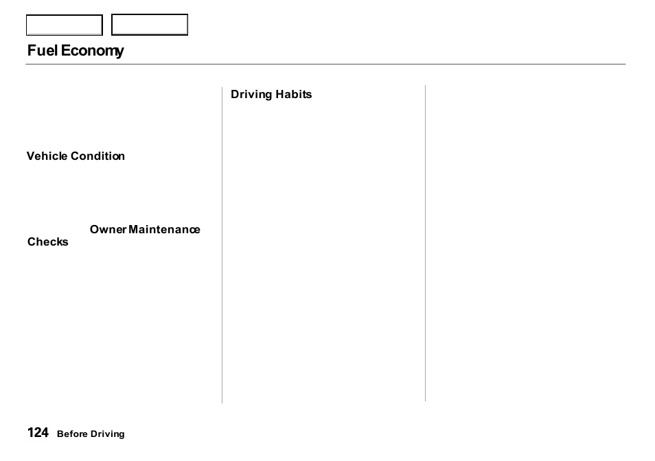 Fuel economy | Acura 2000 Integra Sedan - Owner's Manual User Manual | Page 127 / 273