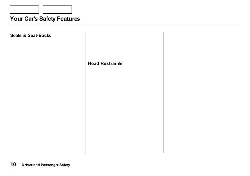 Your car's safety features | Acura 2000 Integra Sedan - Owner's Manual User Manual | Page 13 / 273