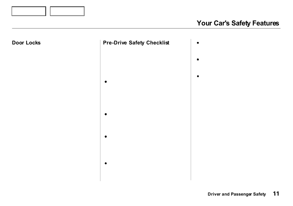 Your car's safety features | Acura 2000 Integra Sedan - Owner's Manual User Manual | Page 14 / 273