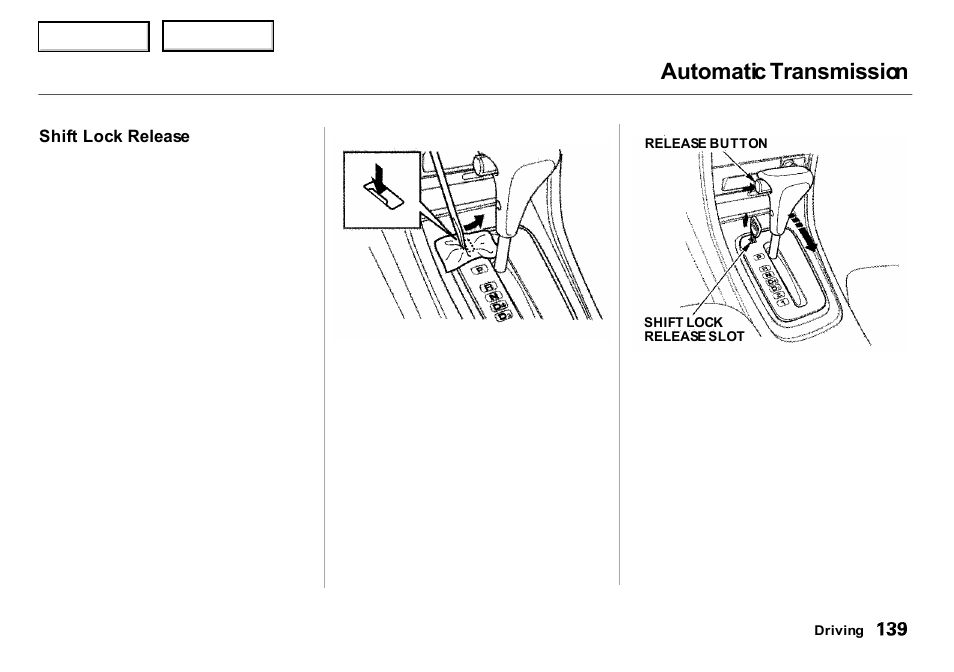 Automatic transmission | Acura 2000 Integra Sedan - Owner's Manual User Manual | Page 142 / 273