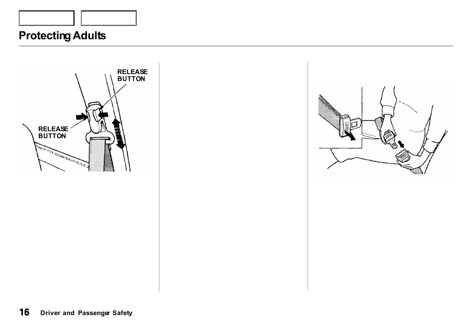 Protecting adults | Acura 2000 Integra Sedan - Owner's Manual User Manual | Page 19 / 273