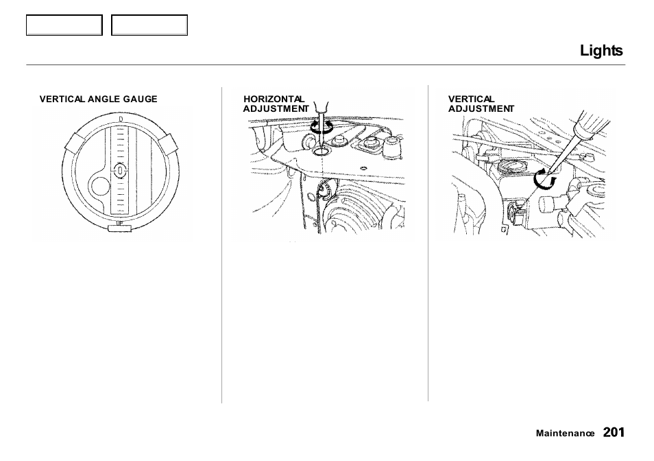 Lights | Acura 2000 Integra Sedan - Owner's Manual User Manual | Page 204 / 273