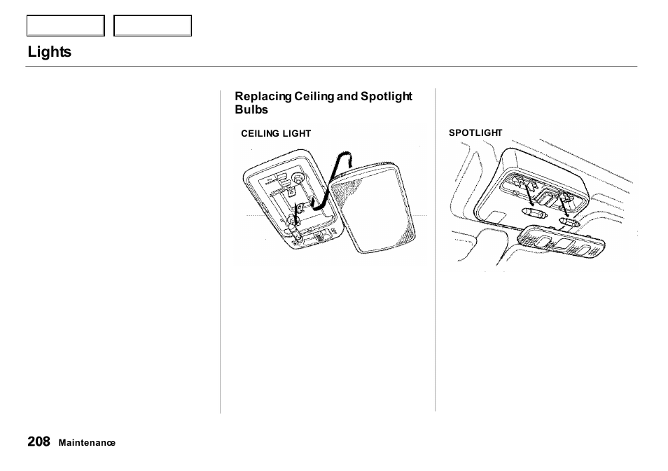 Lights | Acura 2000 Integra Sedan - Owner's Manual User Manual | Page 211 / 273