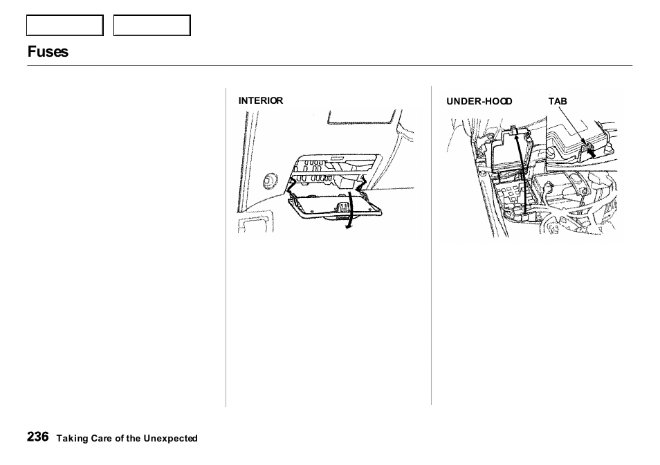 Fuses | Acura 2000 Integra Sedan - Owner's Manual User Manual | Page 239 / 273