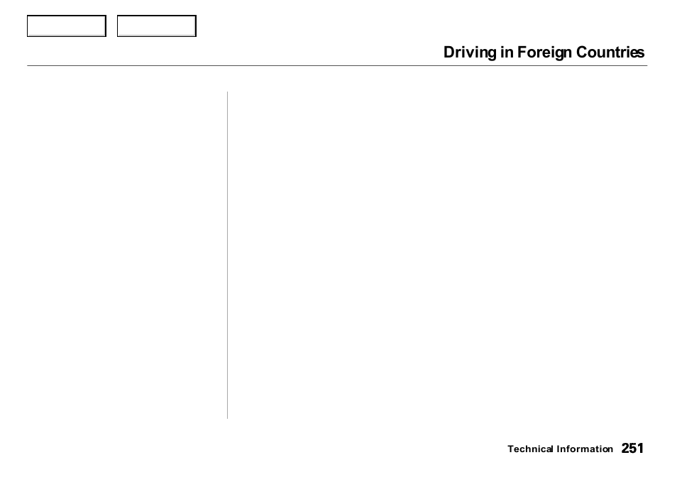 Driving in foreign countries | Acura 2000 Integra Sedan - Owner's Manual User Manual | Page 254 / 273