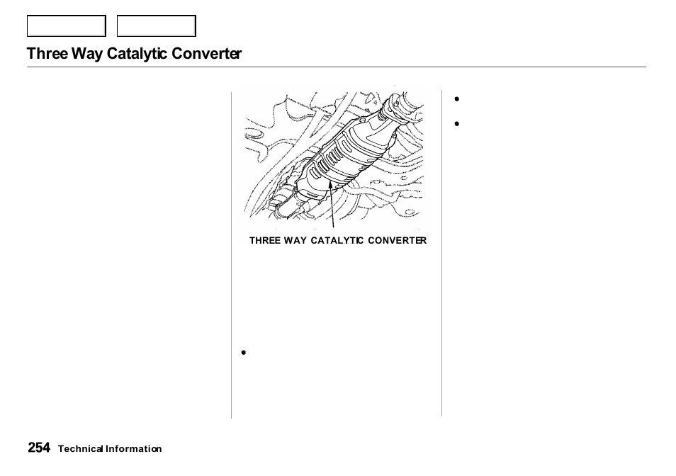 Three way catalytic converter | Acura 2000 Integra Sedan - Owner's Manual User Manual | Page 257 / 273