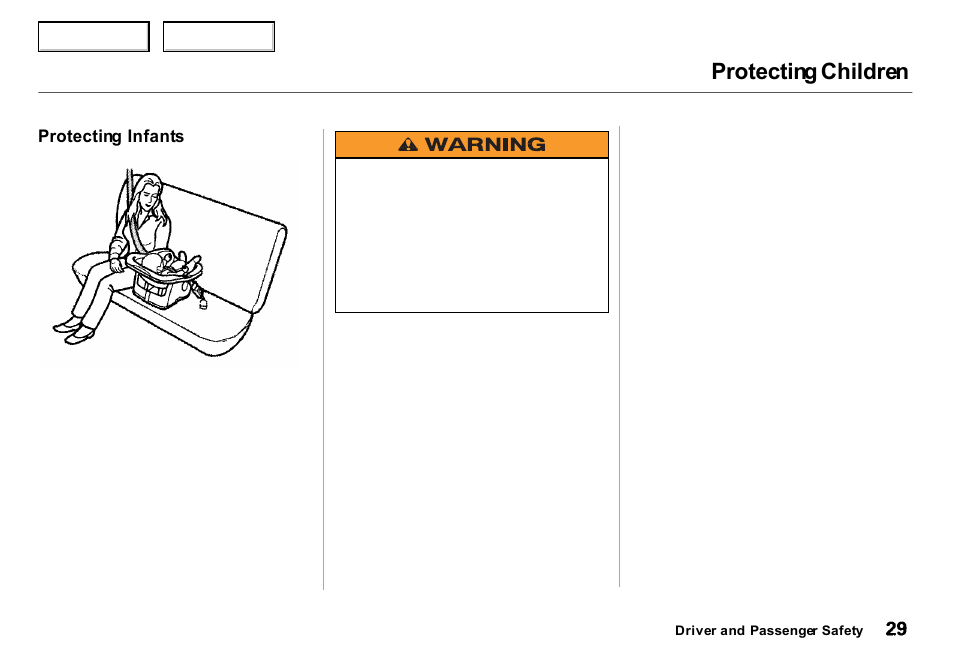 Protecting children | Acura 2000 Integra Sedan - Owner's Manual User Manual | Page 32 / 273