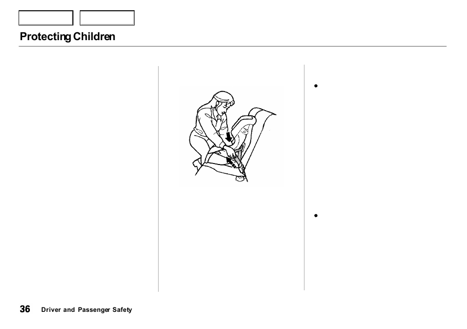 Protecting children | Acura 2000 Integra Sedan - Owner's Manual User Manual | Page 39 / 273