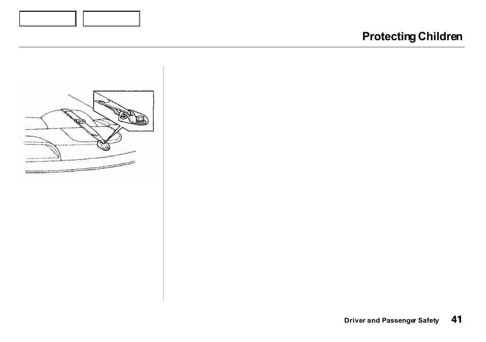 Protecting children | Acura 2000 Integra Sedan - Owner's Manual User Manual | Page 44 / 273