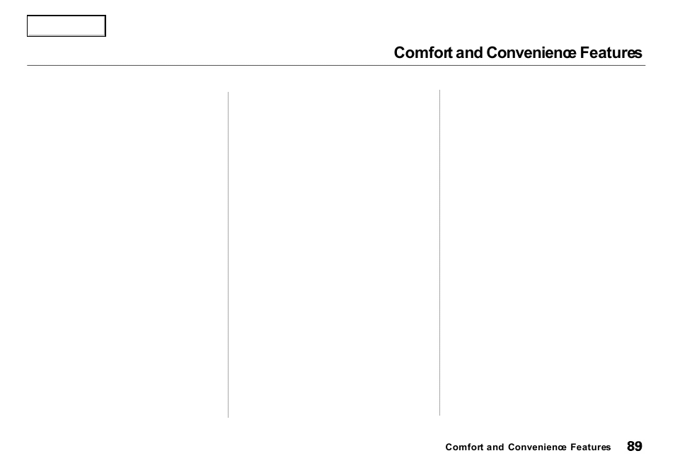 Comfort and convenience features | Acura 2000 Integra Sedan - Owner's Manual User Manual | Page 92 / 273