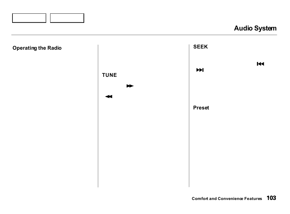 Audio system | Acura 2000 Integra Hatchback - Owner's Manual User Manual | Page 106 / 279