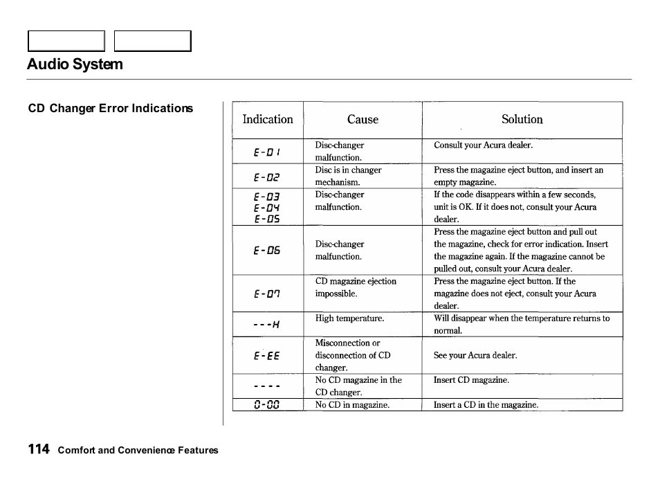 Audio system | Acura 2000 Integra Hatchback - Owner's Manual User Manual | Page 117 / 279