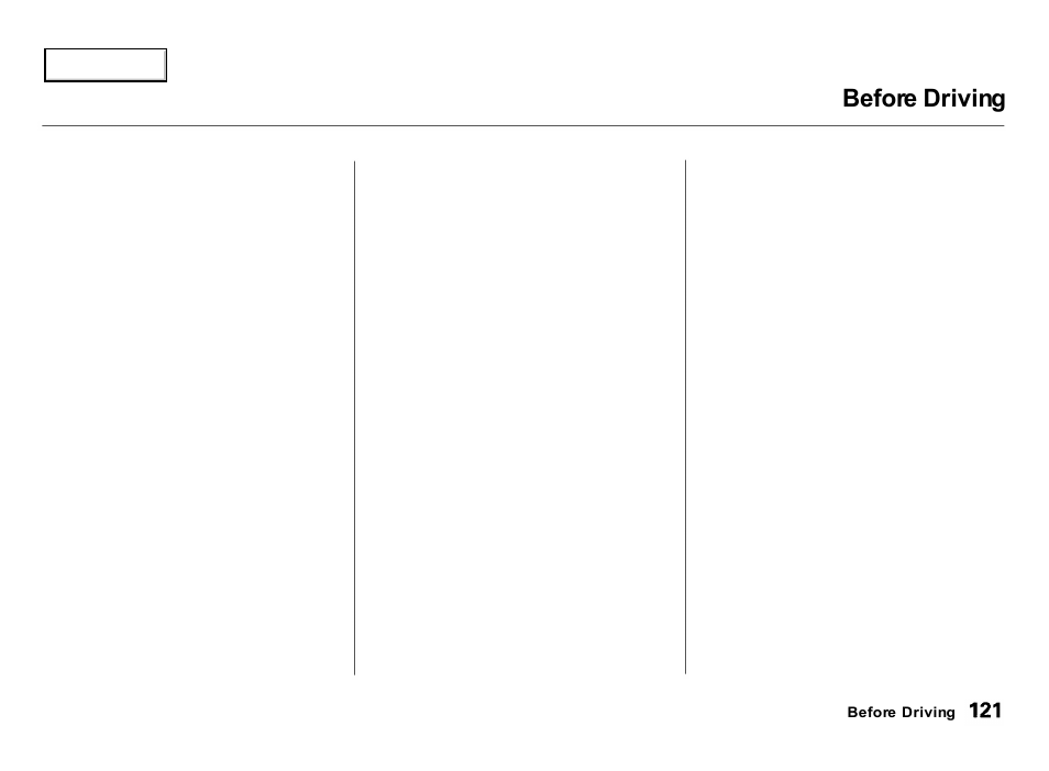 Before driving | Acura 2000 Integra Hatchback - Owner's Manual User Manual | Page 124 / 279