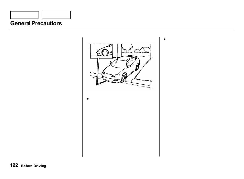 General precautions | Acura 2000 Integra Hatchback - Owner's Manual User Manual | Page 125 / 279