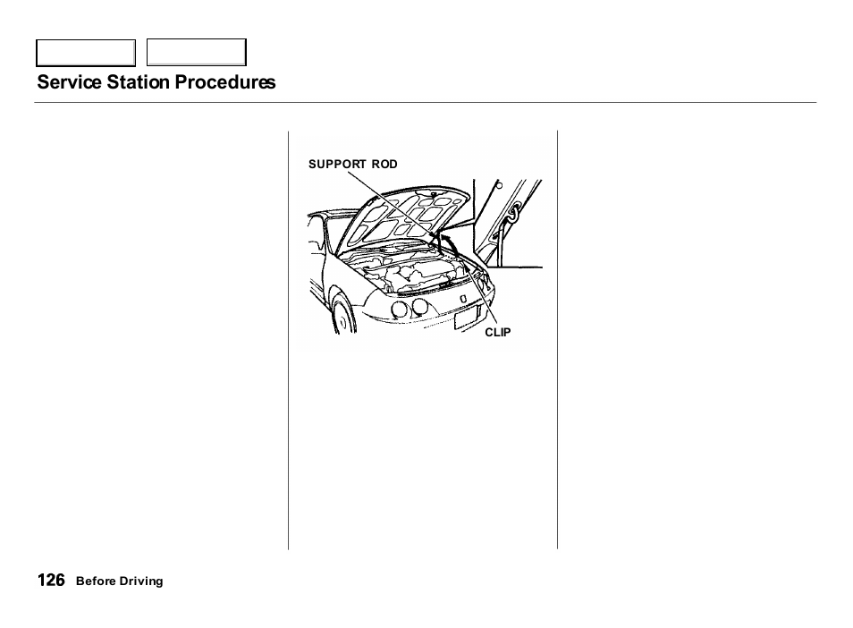 Service station procedures | Acura 2000 Integra Hatchback - Owner's Manual User Manual | Page 129 / 279