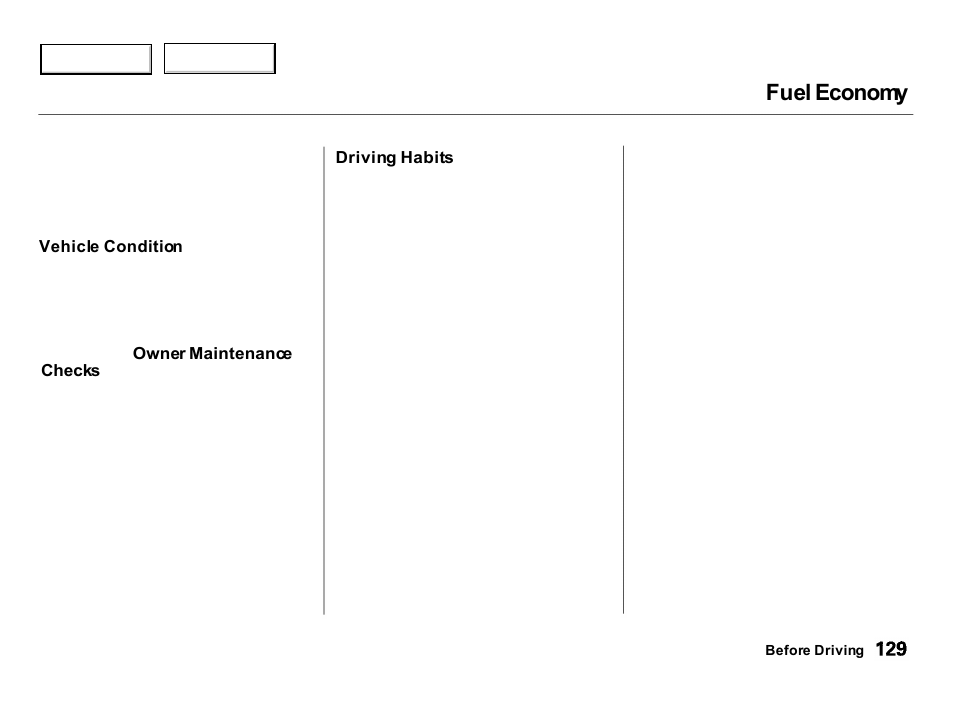 Fuel economy | Acura 2000 Integra Hatchback - Owner's Manual User Manual | Page 132 / 279