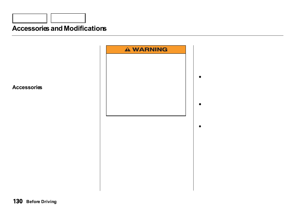 Accessories and modifications | Acura 2000 Integra Hatchback - Owner's Manual User Manual | Page 133 / 279