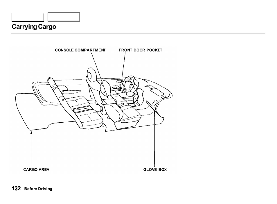 Carrying cargo | Acura 2000 Integra Hatchback - Owner's Manual User Manual | Page 135 / 279