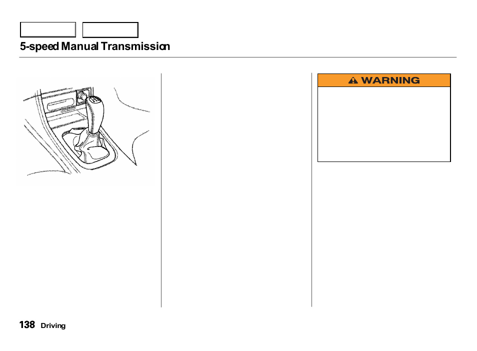 Spee d manual transmission | Acura 2000 Integra Hatchback - Owner's Manual User Manual | Page 141 / 279