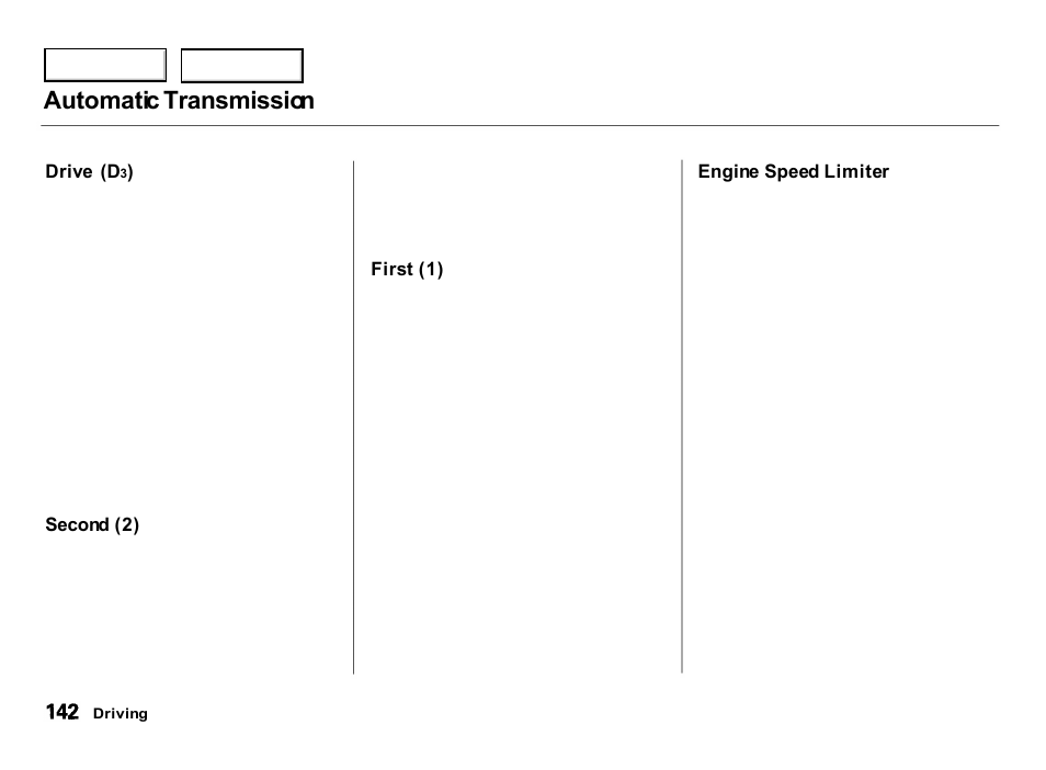 Automatic transmission | Acura 2000 Integra Hatchback - Owner's Manual User Manual | Page 145 / 279