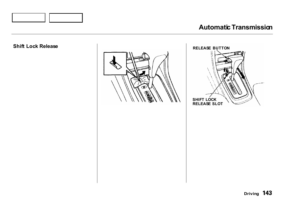 Automatic transmission | Acura 2000 Integra Hatchback - Owner's Manual User Manual | Page 146 / 279