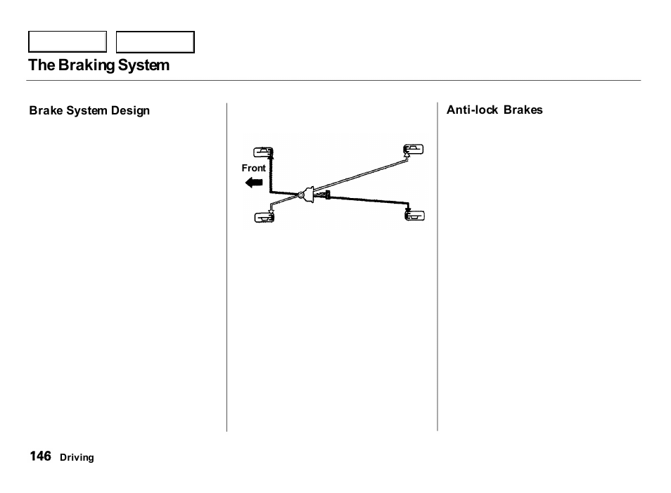 The braking system | Acura 2000 Integra Hatchback - Owner's Manual User Manual | Page 149 / 279