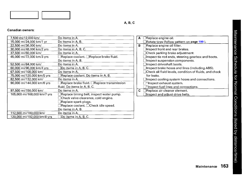 Acura 2000 Integra Hatchback - Owner's Manual User Manual | Page 166 / 279