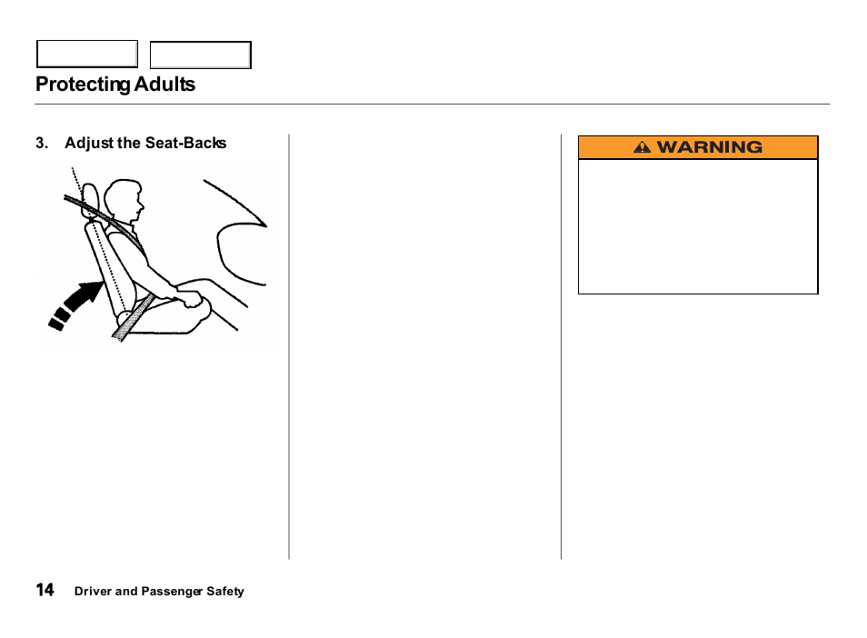 Protecting adults | Acura 2000 Integra Hatchback - Owner's Manual User Manual | Page 17 / 279