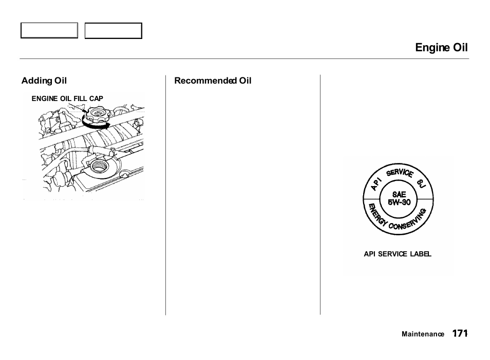 Engine oil | Acura 2000 Integra Hatchback - Owner's Manual User Manual | Page 174 / 279