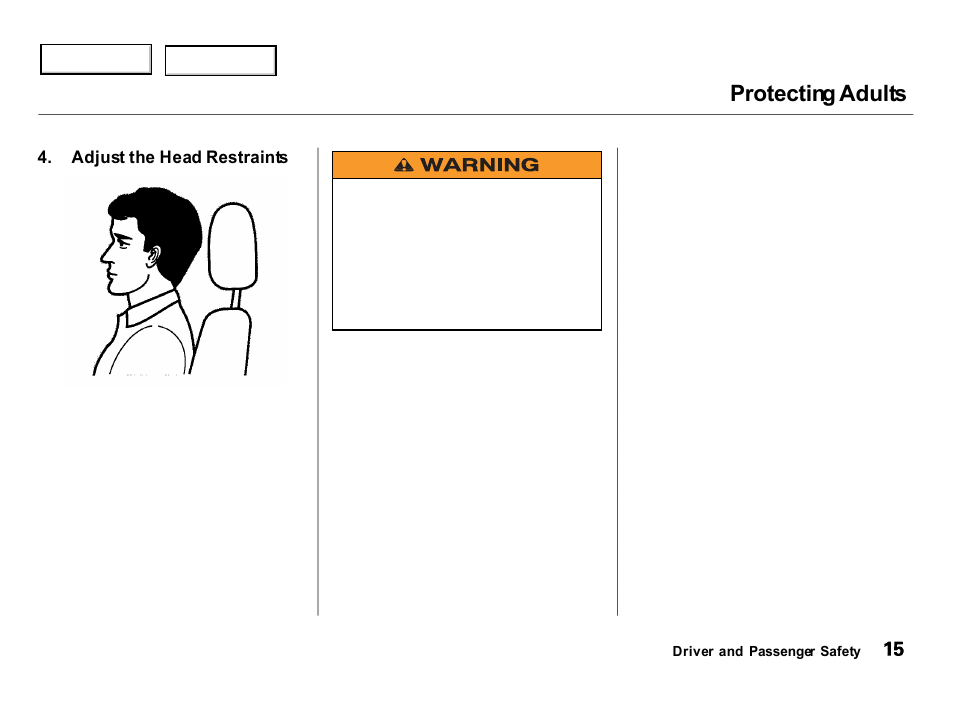 Protecting adults | Acura 2000 Integra Hatchback - Owner's Manual User Manual | Page 18 / 279