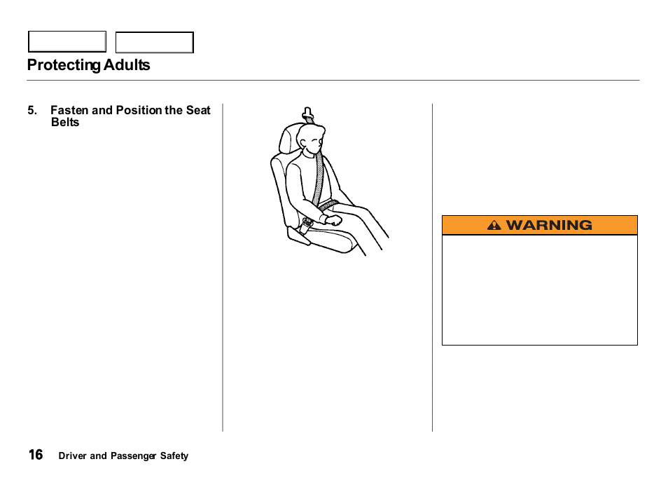 Protecting adults | Acura 2000 Integra Hatchback - Owner's Manual User Manual | Page 19 / 279