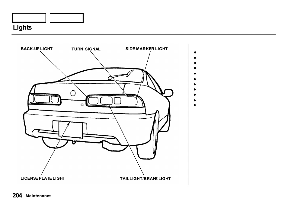 Lights | Acura 2000 Integra Hatchback - Owner's Manual User Manual | Page 207 / 279