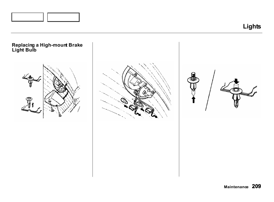 Lights | Acura 2000 Integra Hatchback - Owner's Manual User Manual | Page 212 / 279