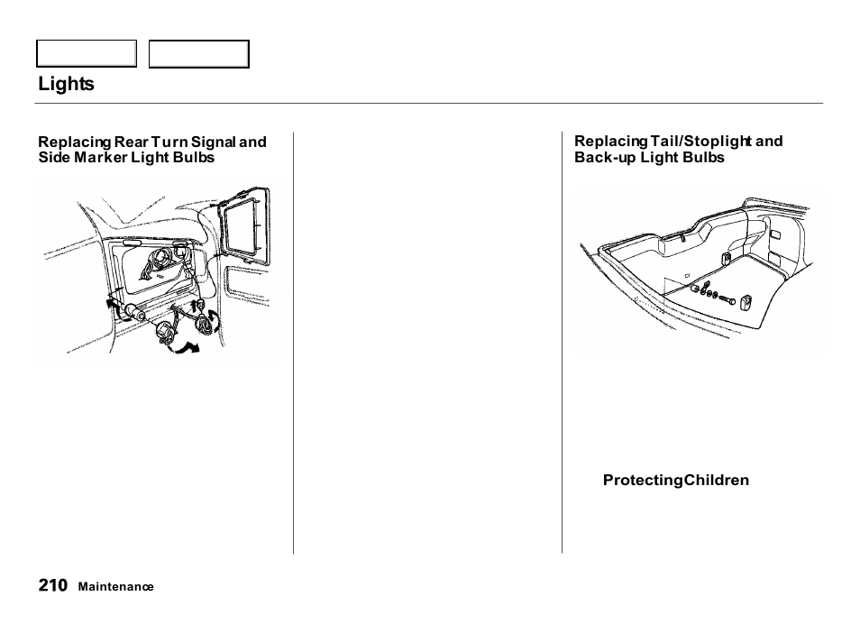 Lights | Acura 2000 Integra Hatchback - Owner's Manual User Manual | Page 213 / 279