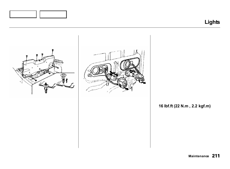 Lights | Acura 2000 Integra Hatchback - Owner's Manual User Manual | Page 214 / 279