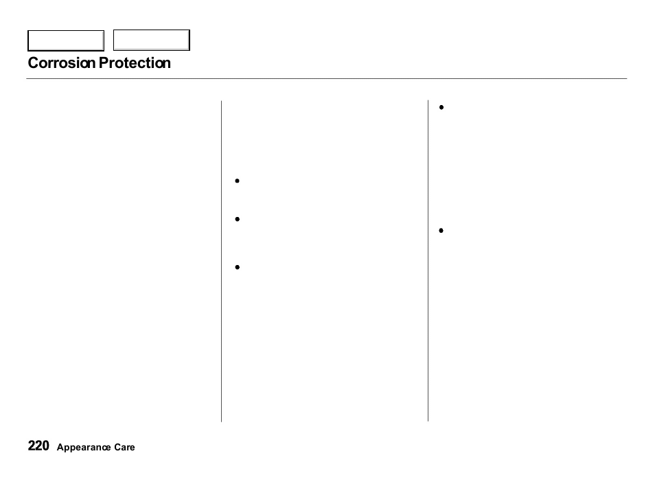 Corrosion protection | Acura 2000 Integra Hatchback - Owner's Manual User Manual | Page 223 / 279